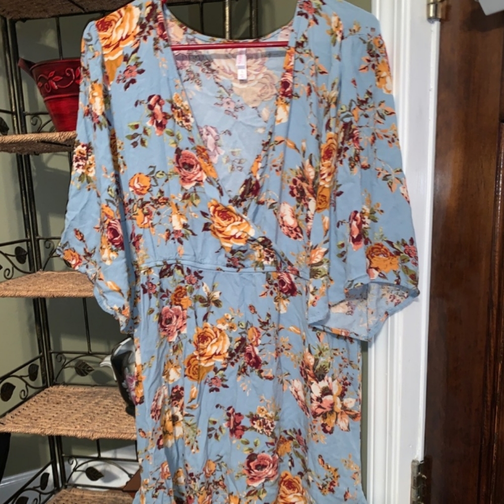 Blue floral dress